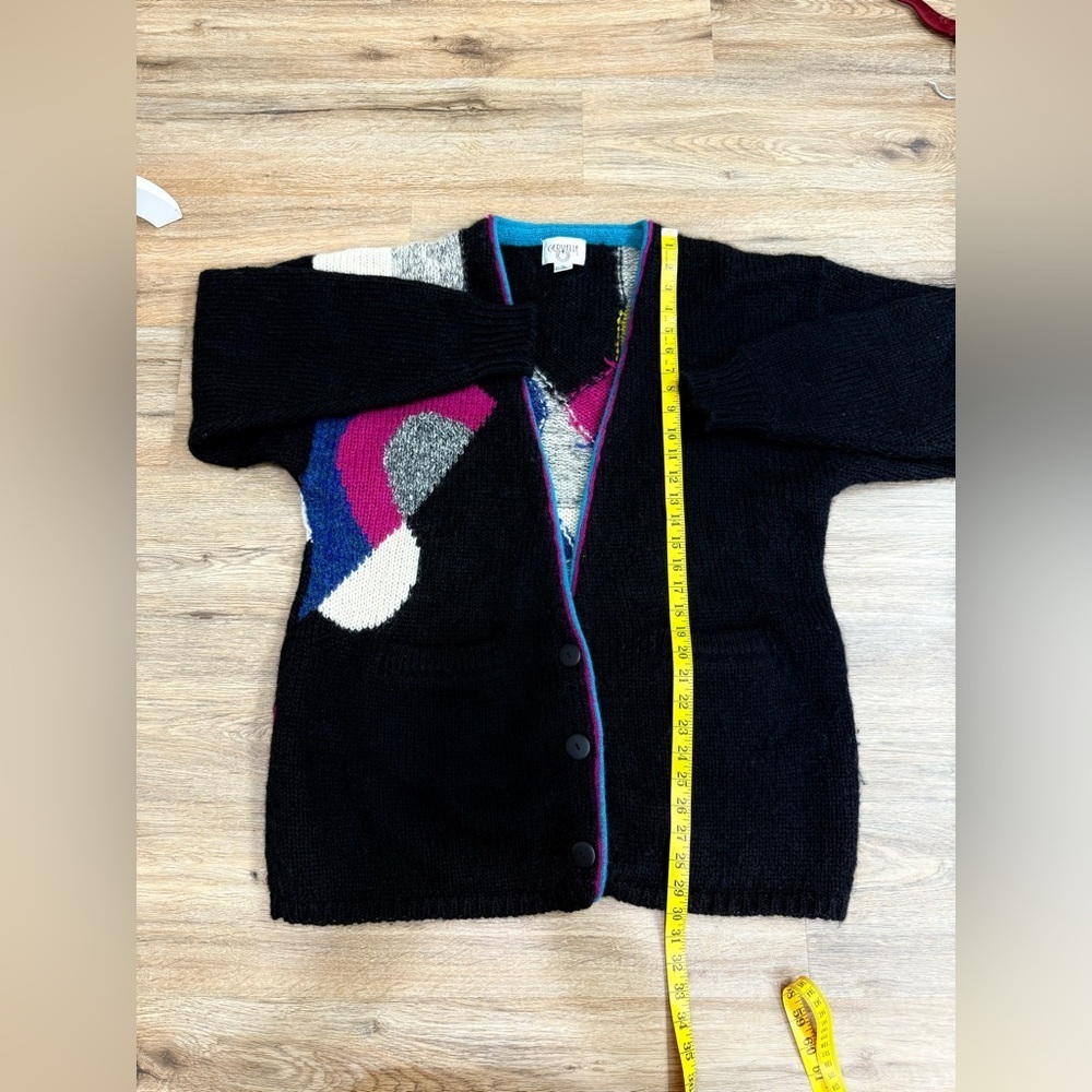 Vintage Cervelle Mohair Wool Blend Cardigan Sweater Knit Size L-XL Crazy 80s. - Picture 7 of 8